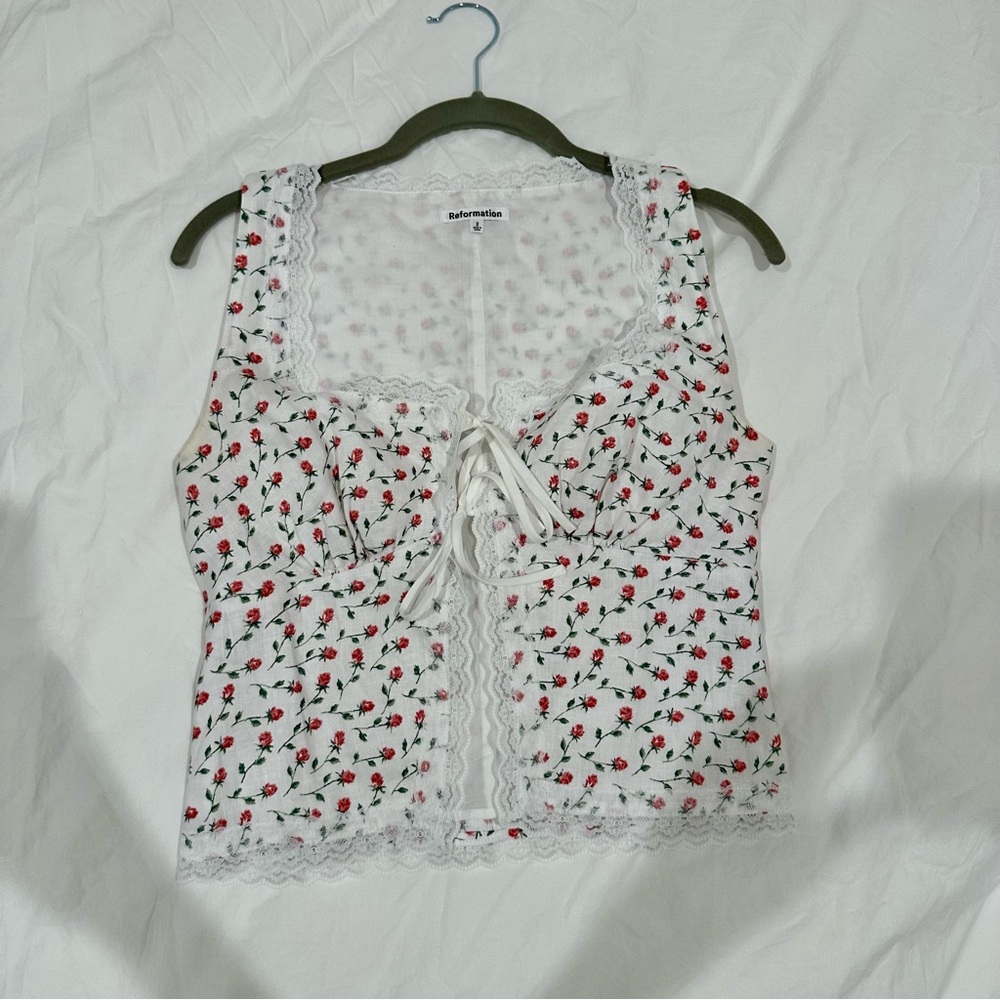Reformation Rosie Linen Top